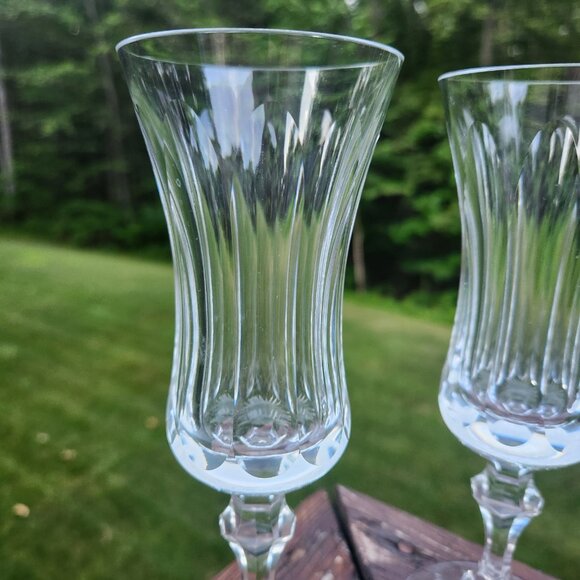 2 Waterford Innisfail Crystal Flute Champagne Glass Flared Panel Stemware 7 3/4” - Picture 3 of 7